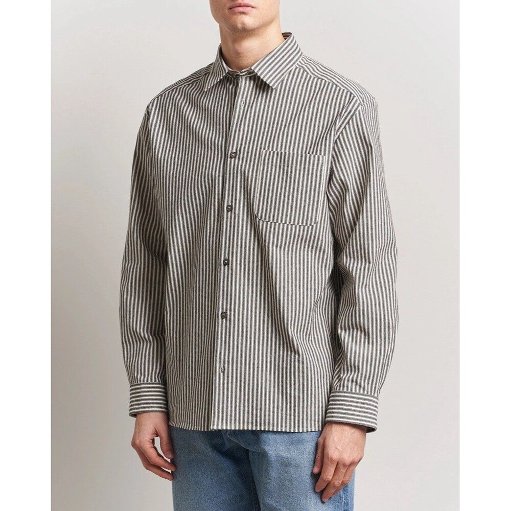 Mens Size A.P.C. Rustic Cotton Striped Over shirt EUC